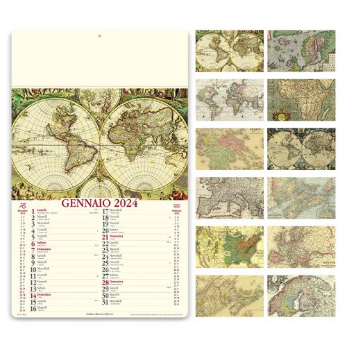 Calendario pubblicitario ANTICHE MAPPE PA012 - cod. PA012