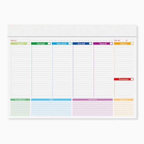 MINI PLANNING MULTICOLOR Testata cartoncino bianco Cod. Art. PA806 - cod. PA806