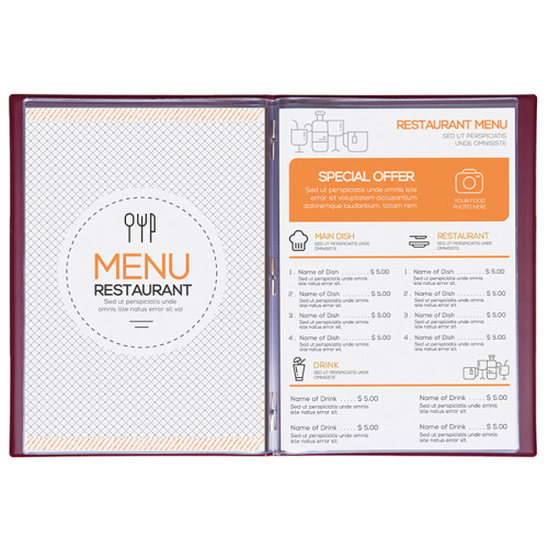 Porta menu bar a due ante da personalizzare - cod. PC675