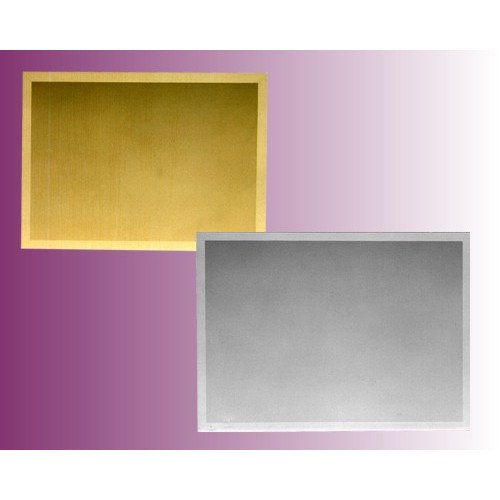 Targa alluminio ORO o ARGENTO con fascia lucida interno satinato - 506C 200x150 mm - cod. 506C 200x150 mm