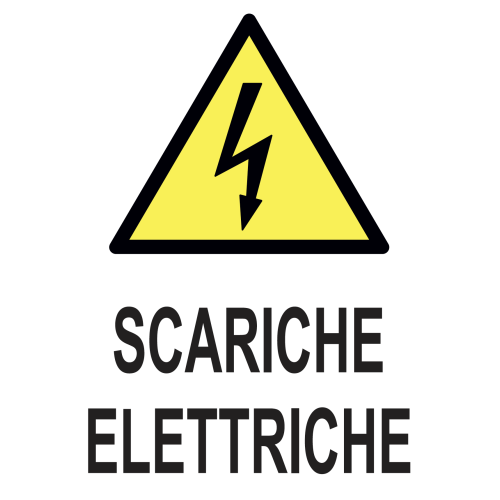 Cartello segnaletico SCARICHE ELETTRICHE - cod. art. A00164 - cod. A00164