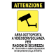 Cartello segnaletico AREA SOTTOPOSTA A VIDEOSORVEGLIANZA - cod. art. A01180 - cod. A01180