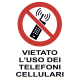 Cartello segnaletico VIETATO LUSO DEI TELEFONI CELLULARI - cod. art. A00648 - cod. A00648