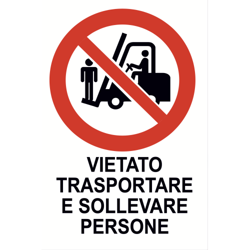 Cartello segnaletico VIETATO TRASPORTARE PERSONE - cod. art. A00486 - cod. A00486