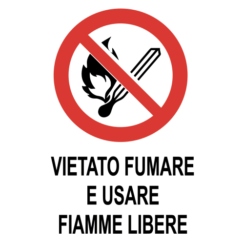 Cartello segnaletico VIETATO FUMARE E USARE FIAMME LIBERE - cod. art. A00532 - cod. A00532