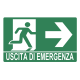 Cartello segnaletico USCITA EMERGENZA FRECCIA VERSO DESTRA - cod. art. A01138 - cod. A01138