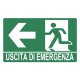 Cartello segnaletico USCITA EMERGENZA FRECCIA VERSO SINISTRA - cod. art. A01139 - cod. A01139