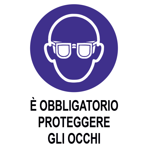 Cartello obbligo È OBBLIGATORIO PROTEGGERE GLI OCCHI - cod. art. A00800 - cod. A00800