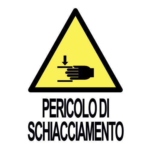 Cartello segnaletico PERICOLO SCHIACCIAMENTO - cod. art. A00274 - cod. A00274