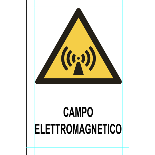 Cartelli di pericolo CAMPO ELETTROMAGNETICO - cod. art. CE - 20x30 - cod. CE - 20X30