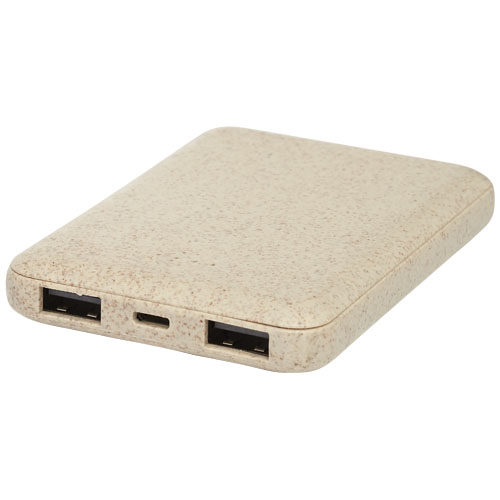 Power bank Asama da 5000 mAh realizzata con paglia di grano - cod. P124137