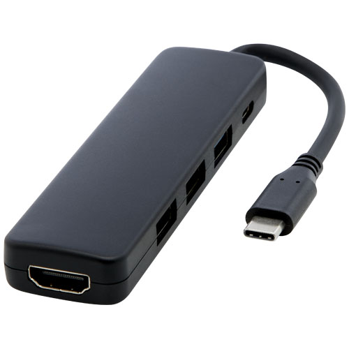 Adattatore multimediale USB 2.0-3.0 con porta HDMI in plastica riciclata certificata RCS Loop - cod. P124368