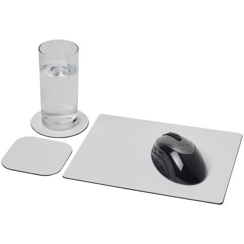 Set Brite-Mat® con stampa tappetini mouse e sottobicchiere - cod. P210526